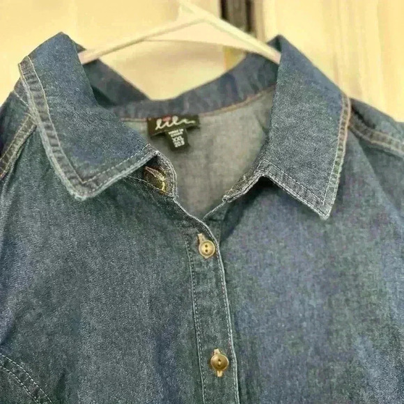 NWOT Girls Floral Denim and Tule Dress - Picture 5 of 5